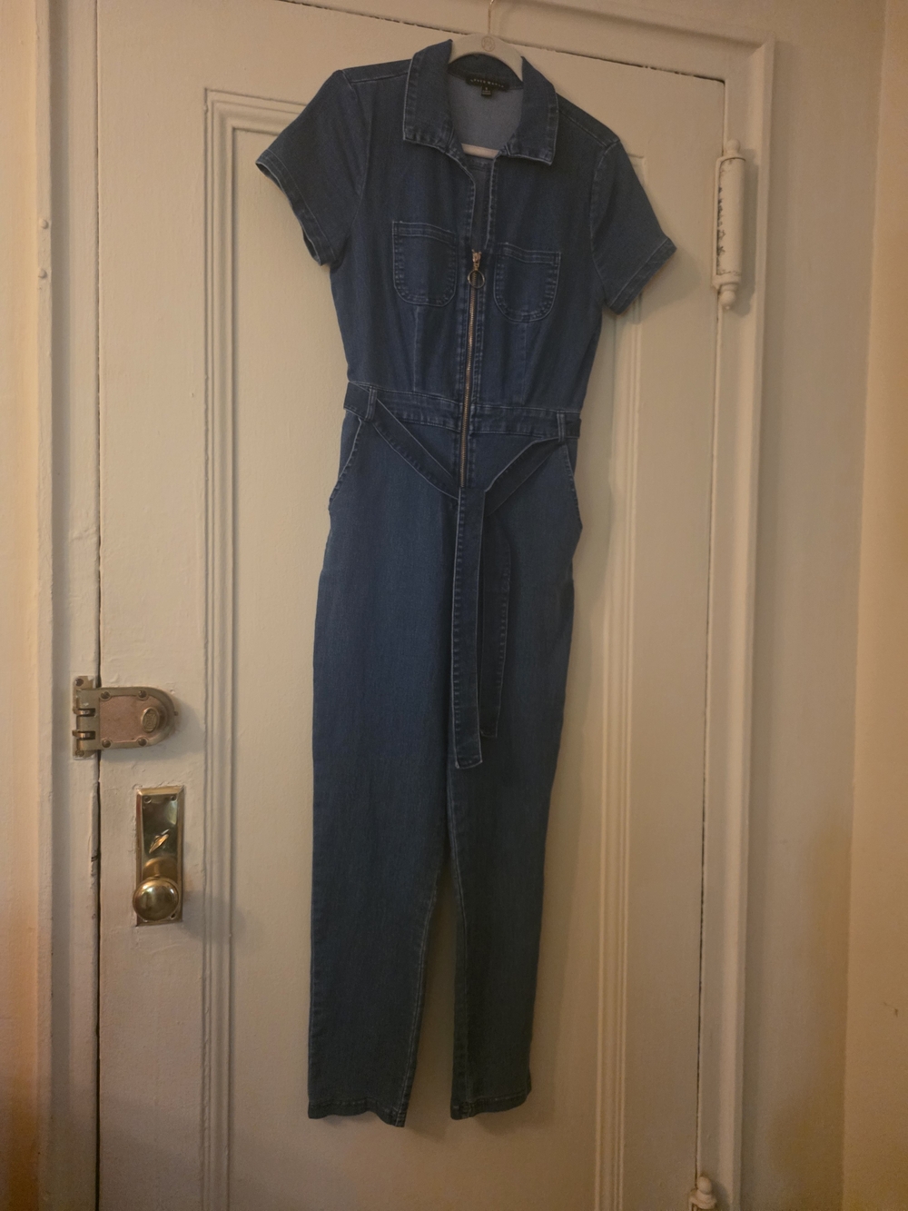 Haute Monde Indigo Denim Zip Jumpsuit